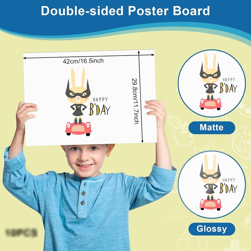 rookea 18 Pcs Poster Board 11.7 x 16.5 Inches White Paper Bulk, 250 GSM Thickness Vision Poster Boards Blank Graphic Display Posterboards for Drawing Artwork School Arts Crafts Projects - Image 2